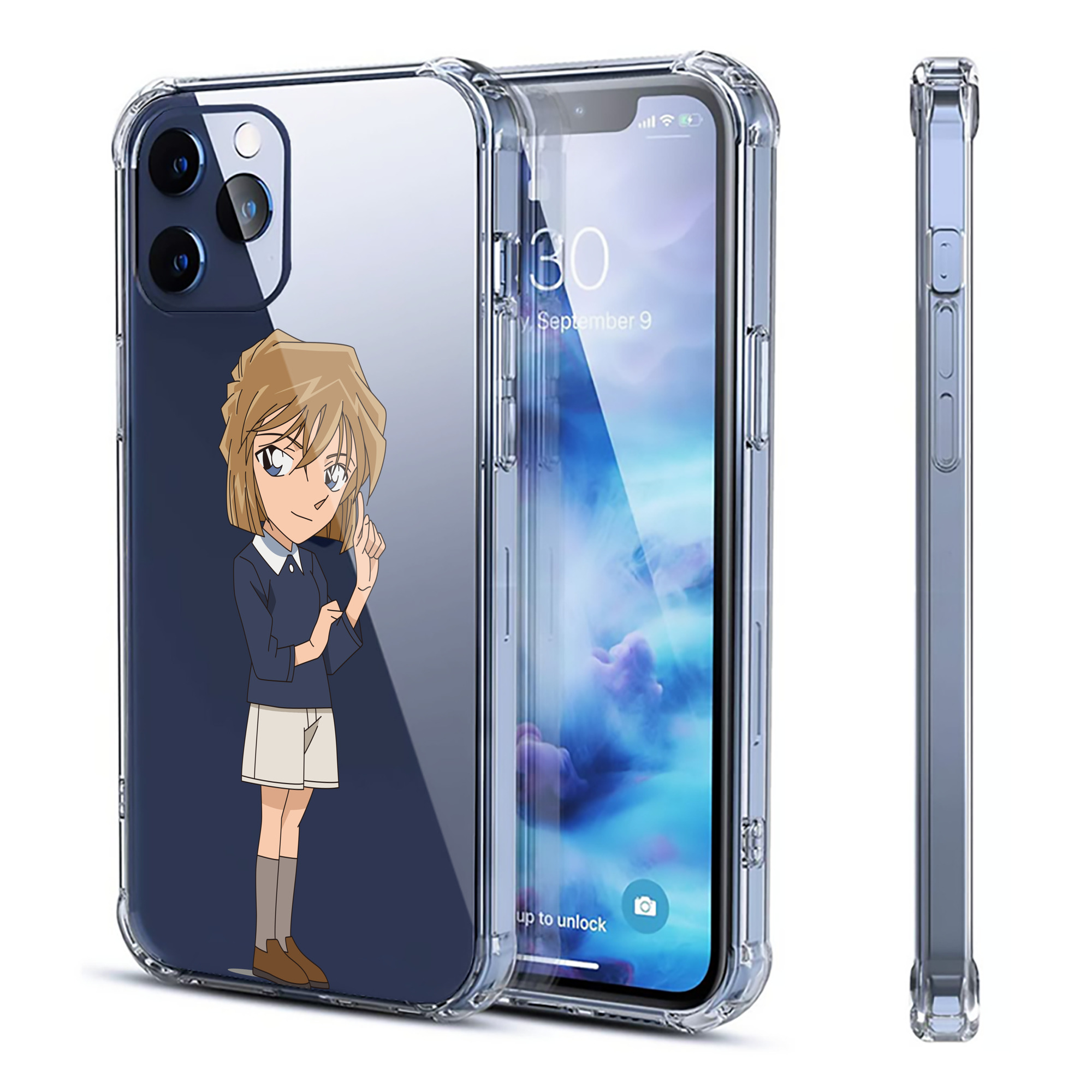 （画像用） 名探偵コナン 灰原 哀 はいばら あい Detective Conan Anita Hailey、Vi Graythorn Haibara Ai 【iPhone 12シリーズ対応】透明スマホケース（クリアソフトケース）